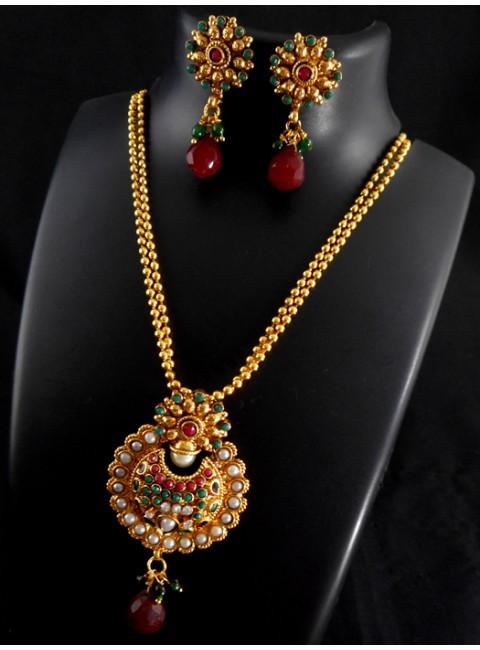 Polki Pendant Set